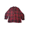 Plaid Tie-Neck Shirt