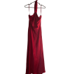Red Satin Halter Dress