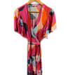 Abstract Print Wrap Dress