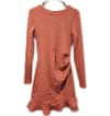 Ribbed Long Sleeve Frill Dress