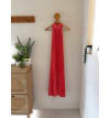 Pleated High-neck Midi Dress