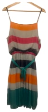 Spaghetti Strap Colour Block Dress
