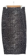 Animal Print Stretch Midi Skirt