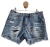 Distressed denim shorts