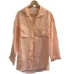 Neon Coral Oversized Linen Shirt