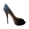 Black Peep-Toe Pumps