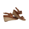 Tan Rattan Wedge Heels