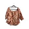 Palm Print Peplum Top