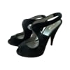 Black Suede Peep-Toe Heels
