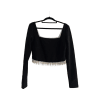 Rhinestone Fringe Crop Top