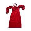 Red Cross Over Midi Dress Long Sleeve