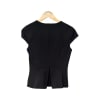 Cropped Black Zip Short Sleeve Jacket with Rose Gold Hardware