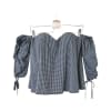 Gingham Off-The-Shoulder Top