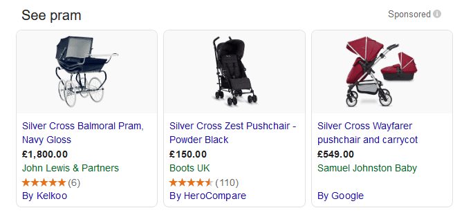 R - Shopping Results - pram
