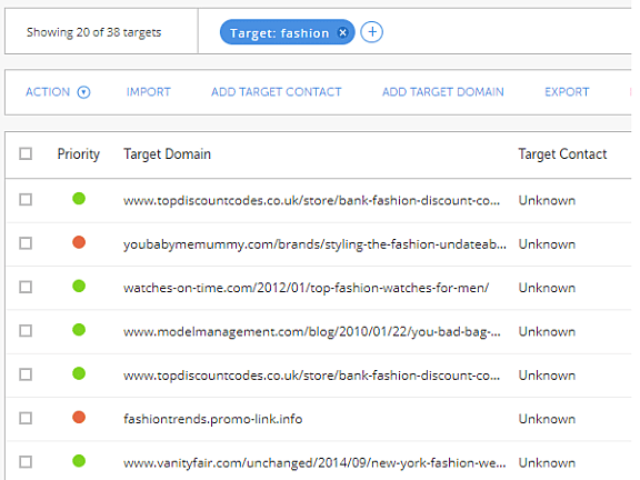 Find domains Authoritas link building module