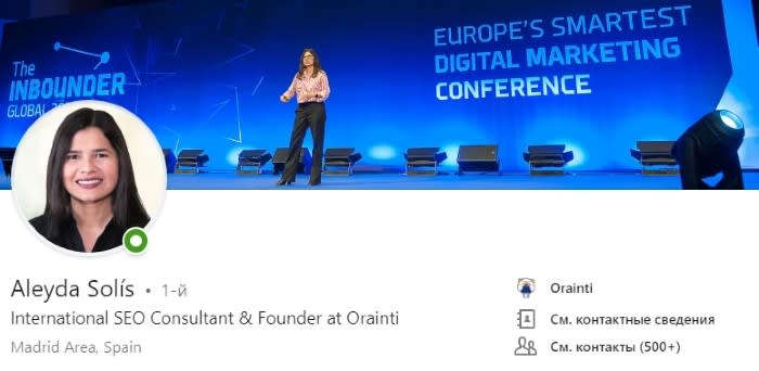Aleyda Solis LinkedIn Profile