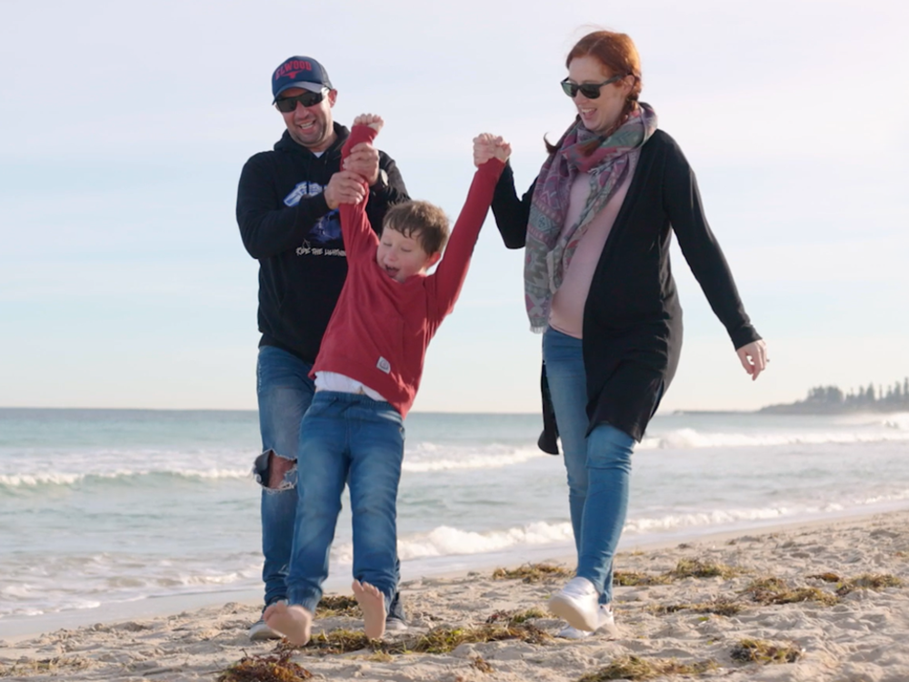 Family at a beach in Western Australia