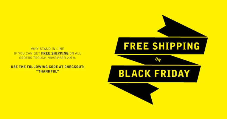 vlack friday free shipping promo banner