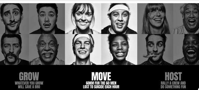 movember ad featuring black and white portraits of men and women