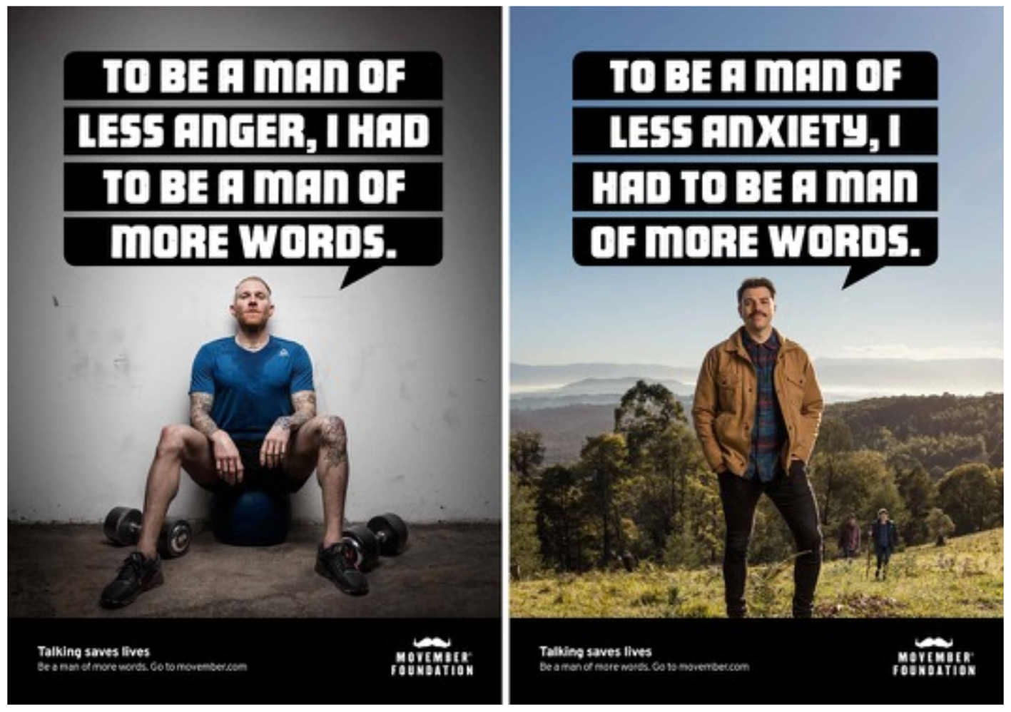 Movember print ads Movember print ad campaign featuring men in various locations