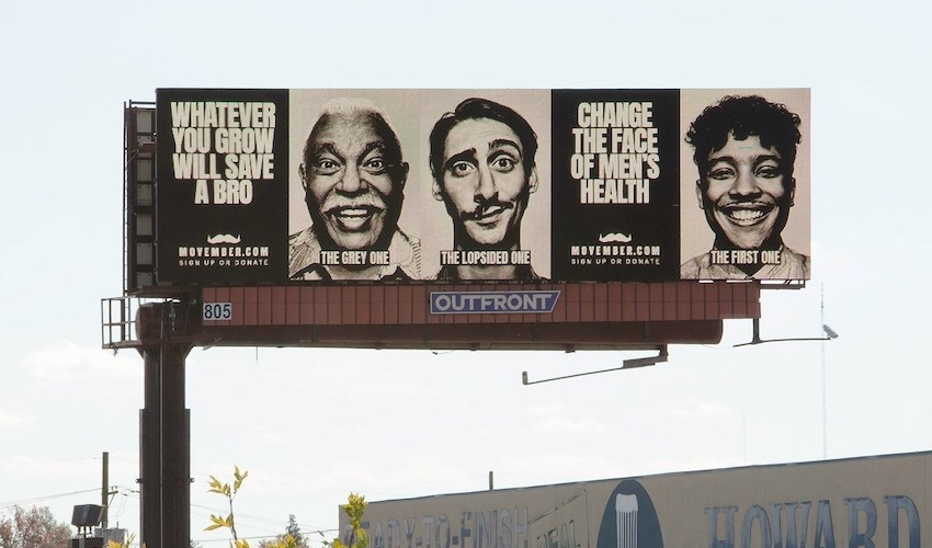 Movember billboard ad Movember billboard ad on highway