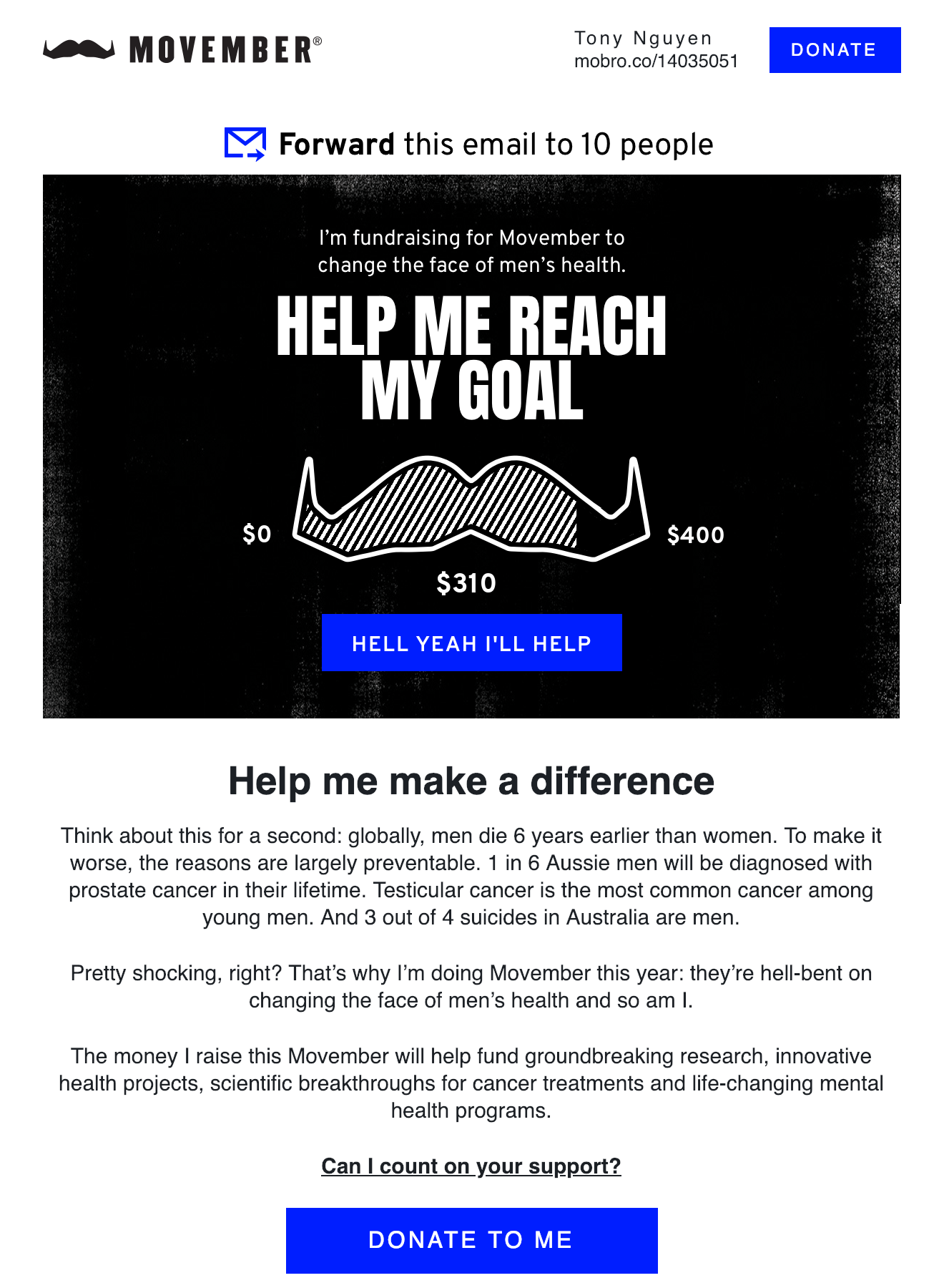 Movember email Movember email