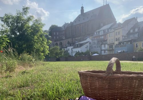 Picnic by the Saar close to the Sankt Laurentius church