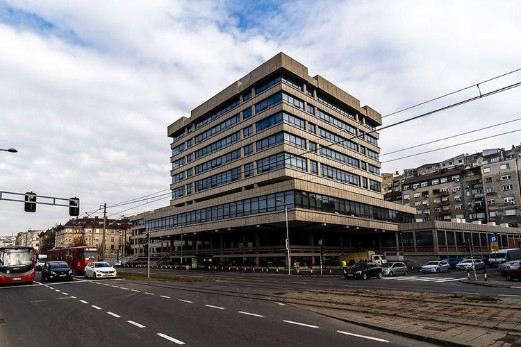 The Palace of Justice building on Savska Street in Belgrade, photographed from the street.
