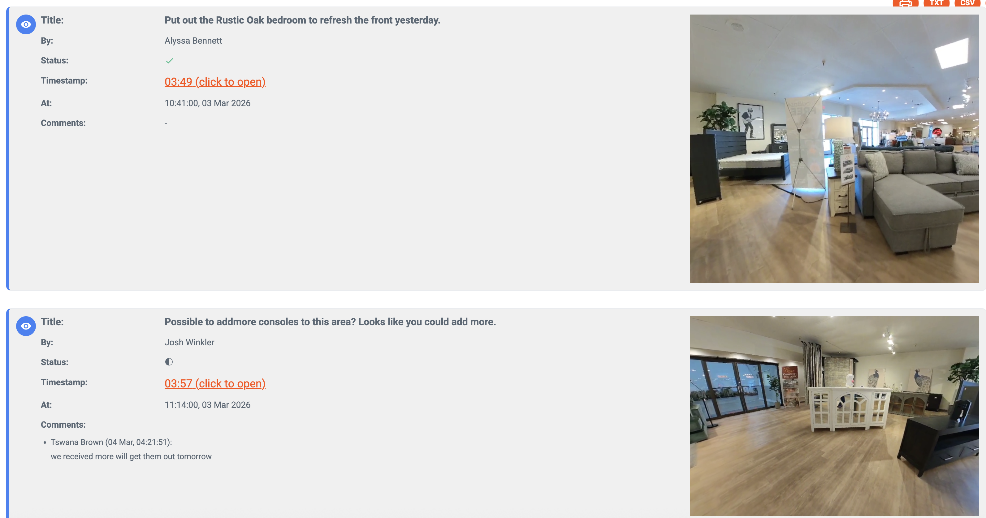 Avatour asset report generated from Bob Mills walkthrough