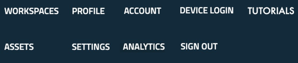 Console Web Avatour - Menu principal