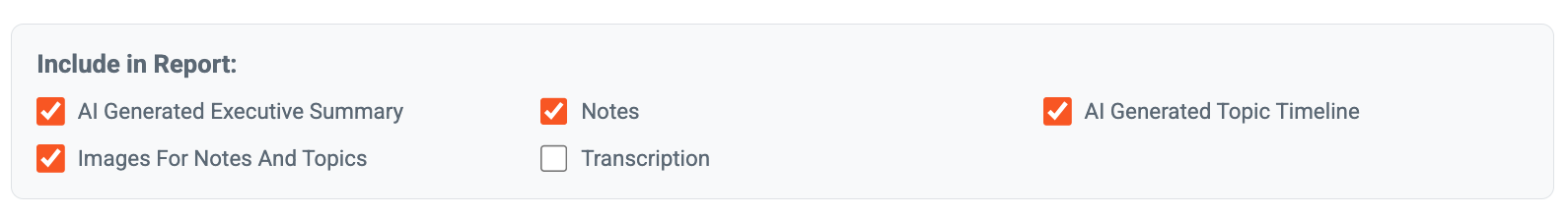 Avatour Print Asset Report Element Selection