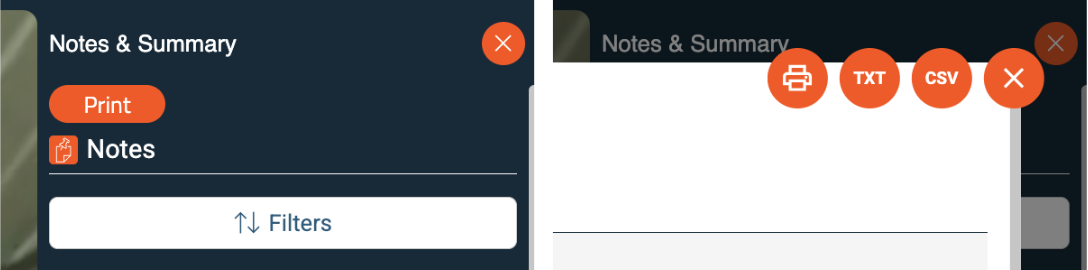 Avatour Asset Report Print Menus