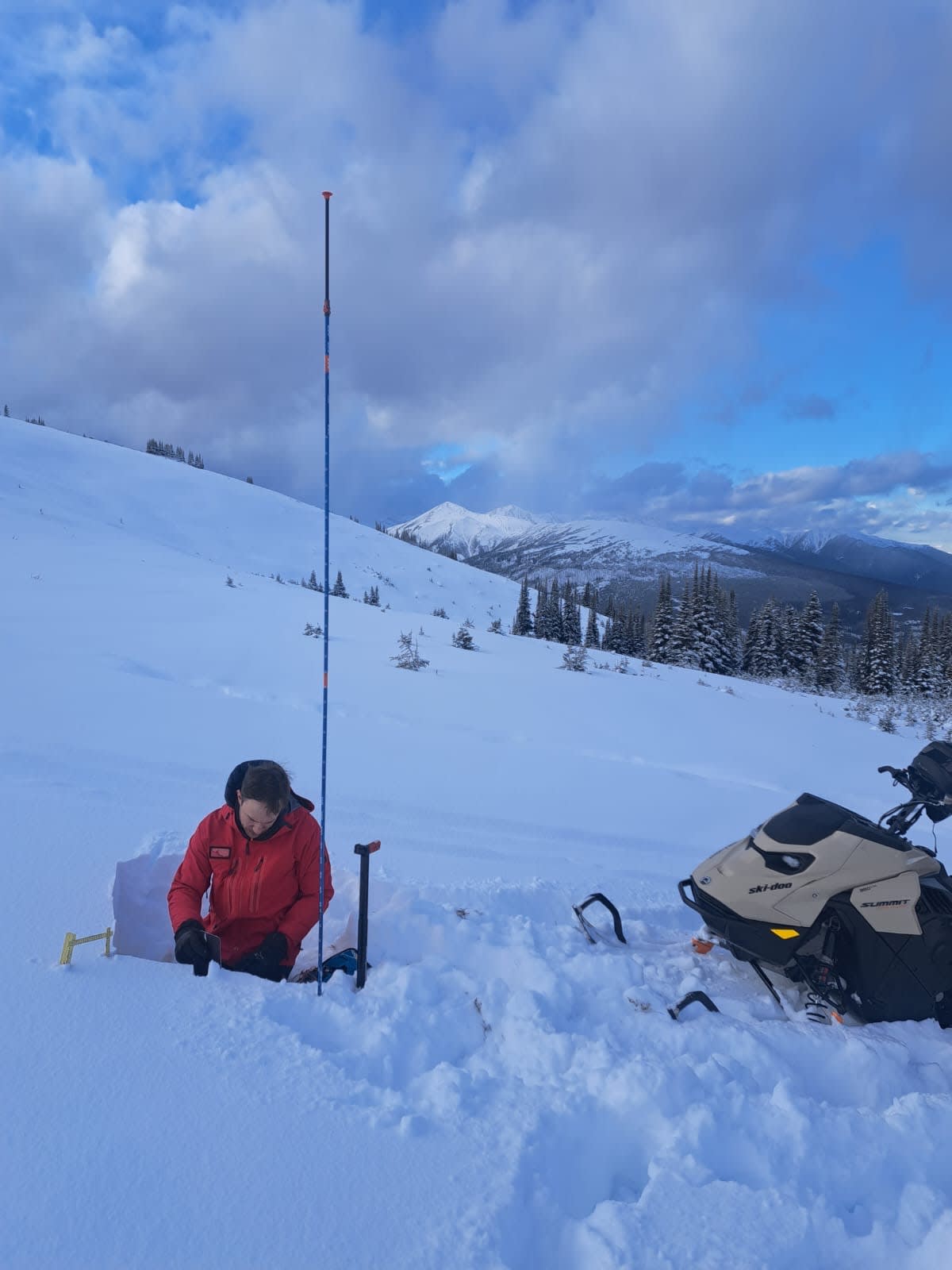 there was about 50cm in our profile at 1900 m. 
