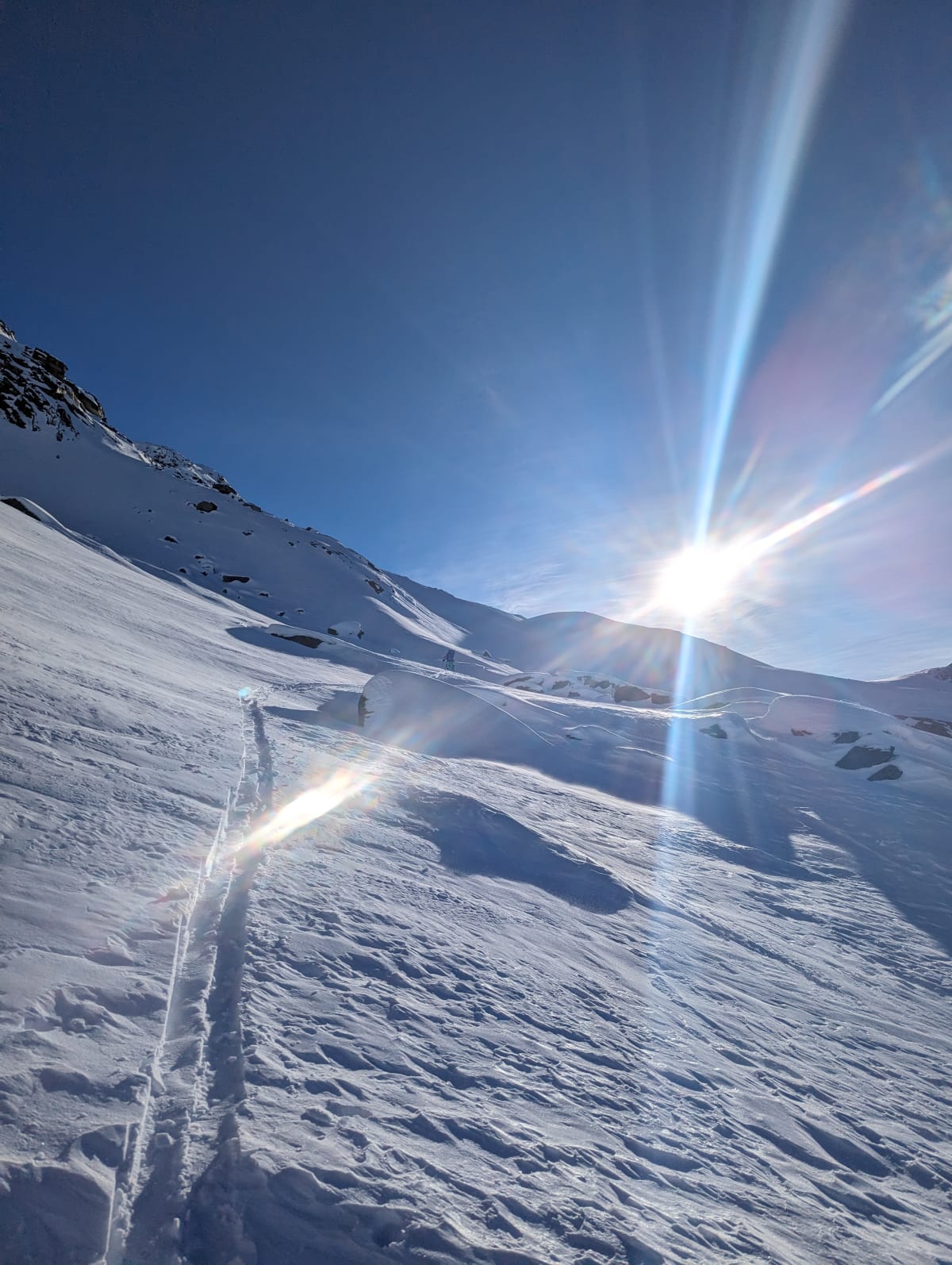 Skin track just below Pearly Rock
