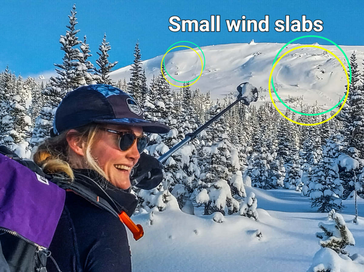 We suspect these wind slabs were 2+ days old. They occurred on south faces.