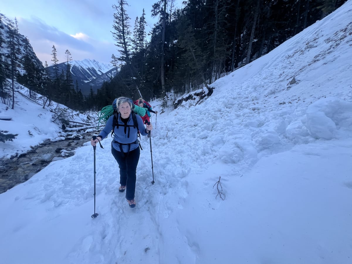 Small slide debris over the trail as described in the atlas