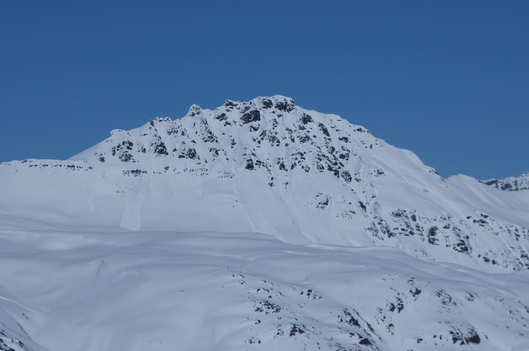 Natural activity on alpine solar aspects specifically around rocks and cliffs. 