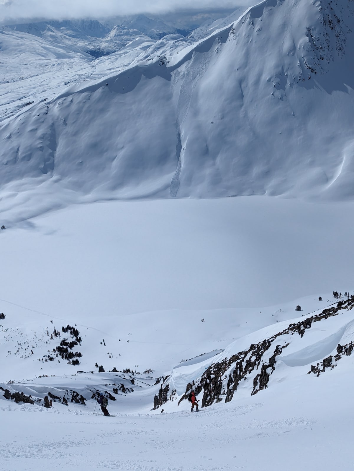 Sluff on the north face of Fraser, centre of photo