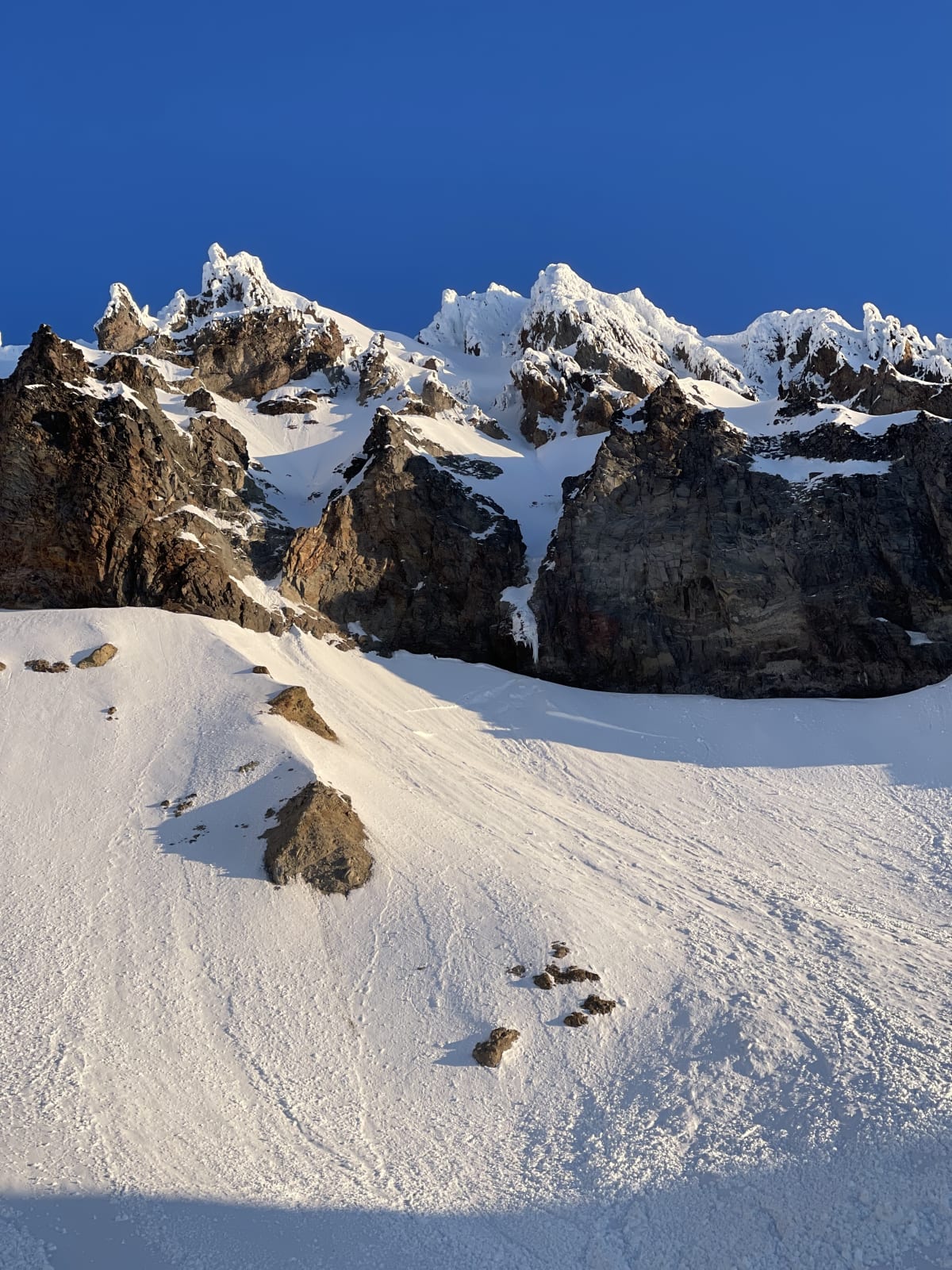 Bonus photo. Close(r) photo of East Face. Lookers left of the ski line.