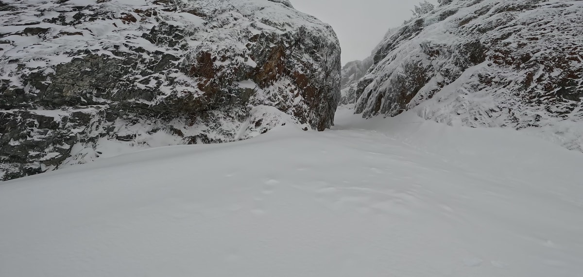Looking up Ledge Couloir from the bottom