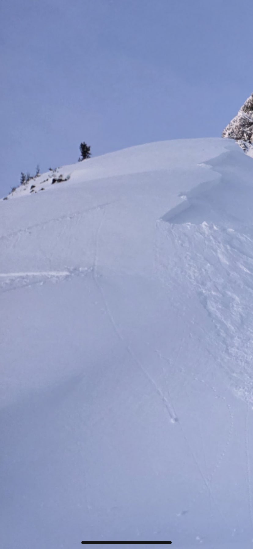 Remote triggered about 3m way from ridge