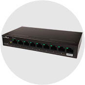 8-Port PoE Switch in black housing