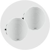 Pair of Vaddio Ceiling Speakers that can be installed in-ceiling or in-wall and feature a magnetic grille.