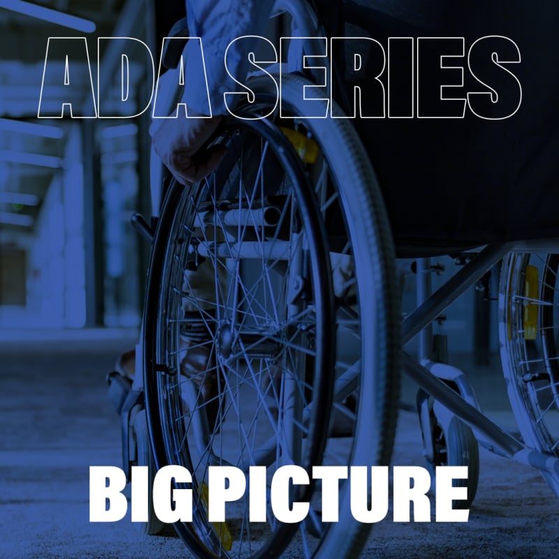 Close up of a wheelchair with "The Big Picture" superimposed on the image.