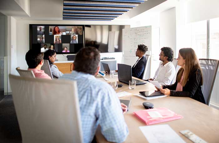 Conference room in use