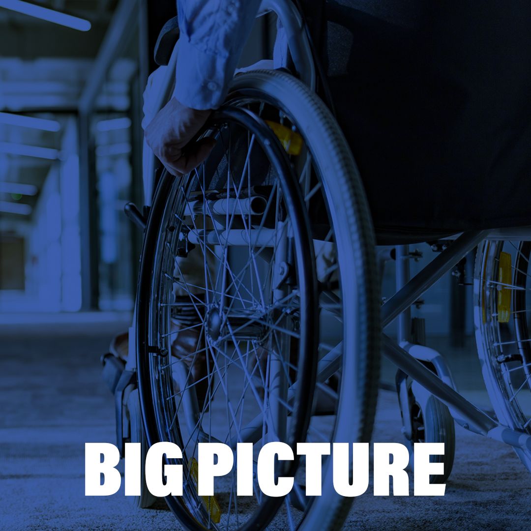 Wheelchair with "Big Picture" Superimposed on it.
