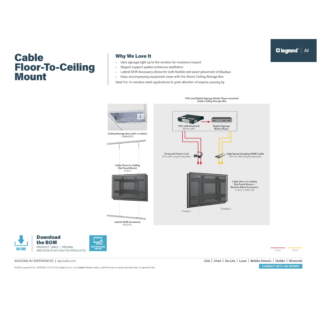 The cable floor-to-ceiling mount