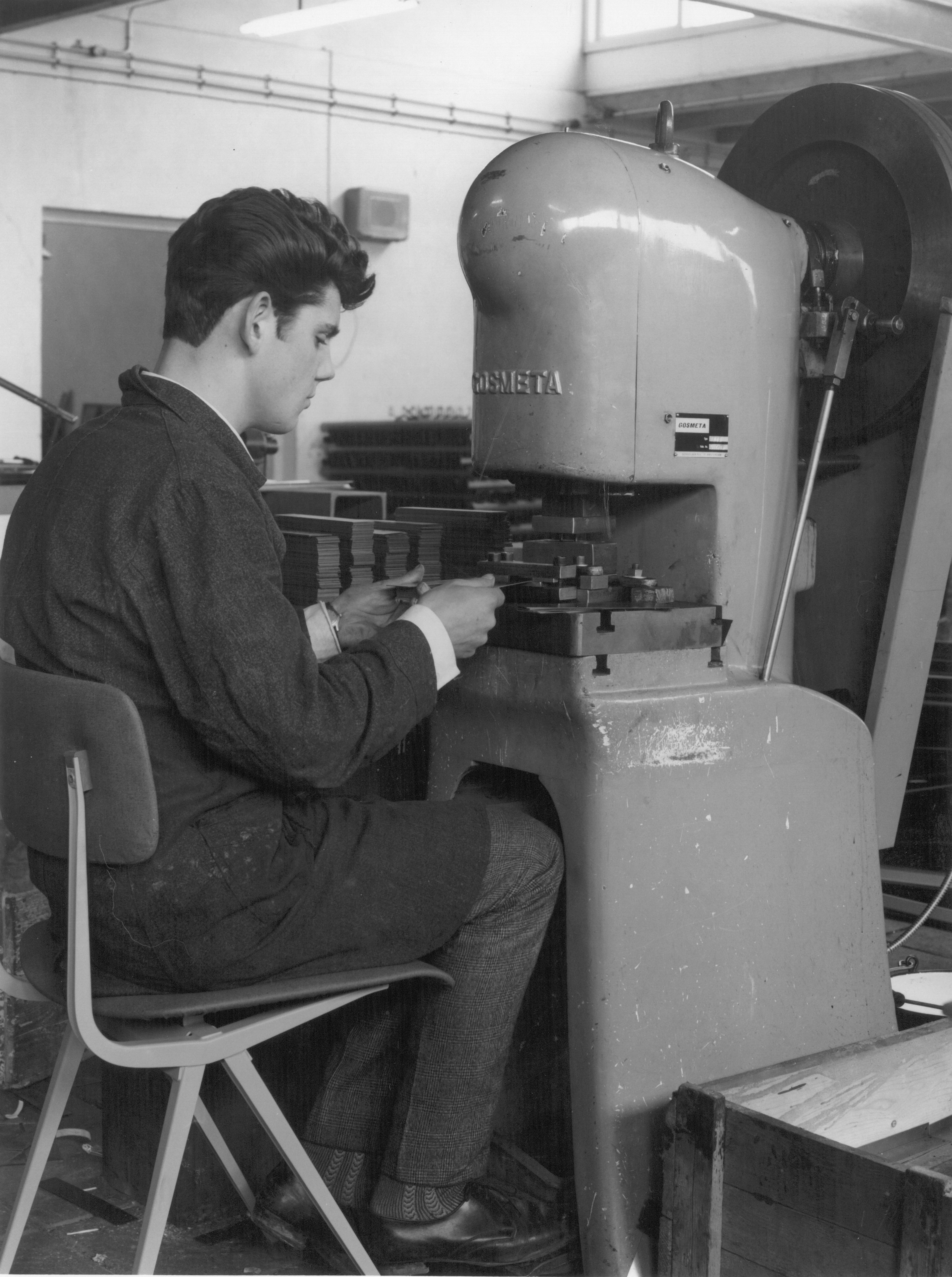 Worker at Project factory - historical photo