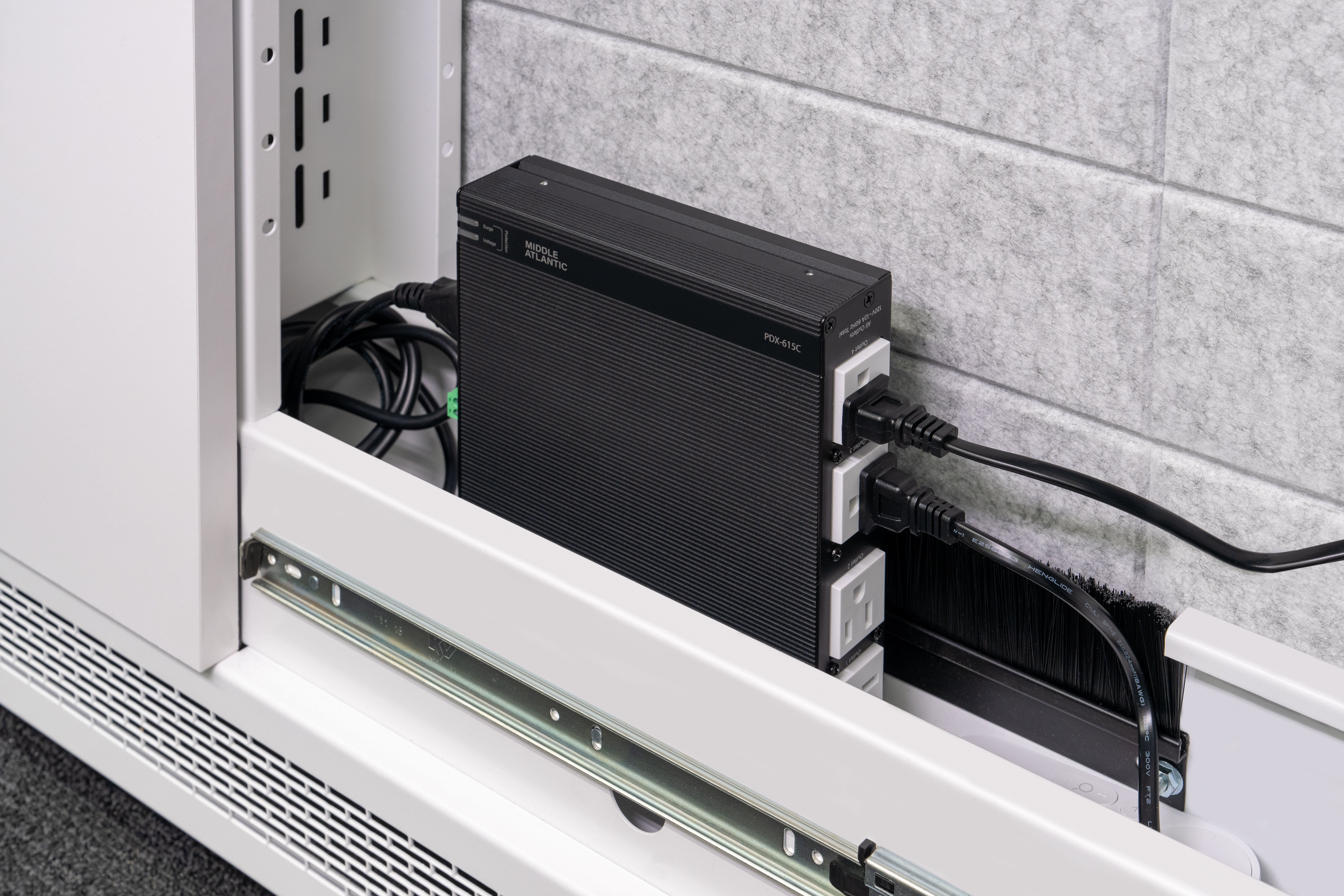 NEXSYS PDU in the storage space of the Forum Stand.