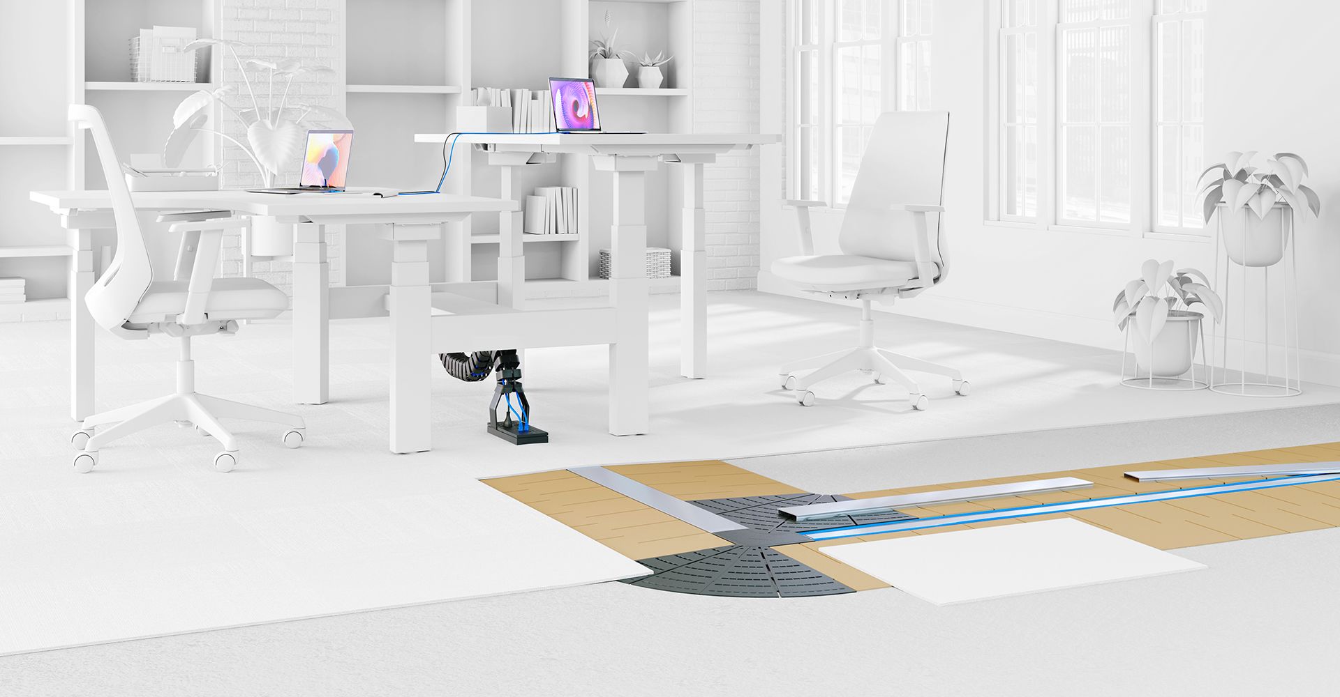 Connectrac under carpet system